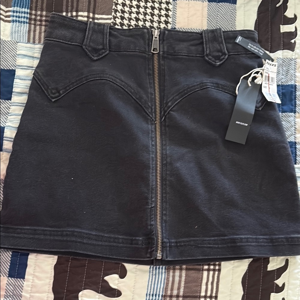 Black Denim Skirt